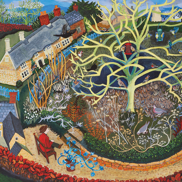 Sheena Griffiths-Baker,  The Great Garden Bird Watch, Fine Art Greeting Card