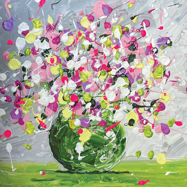 Sarah Pye, Popping Posy, Fine Art Greeting Card