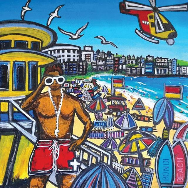 Tracey Esteves, Looking Out At Bondi Beach, Blank Greeting Card