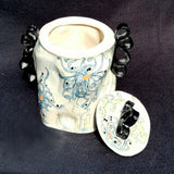 Floating Falling Lidded Jar - handmade ceramic