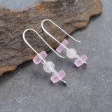 Pink Glass Drop Earrings