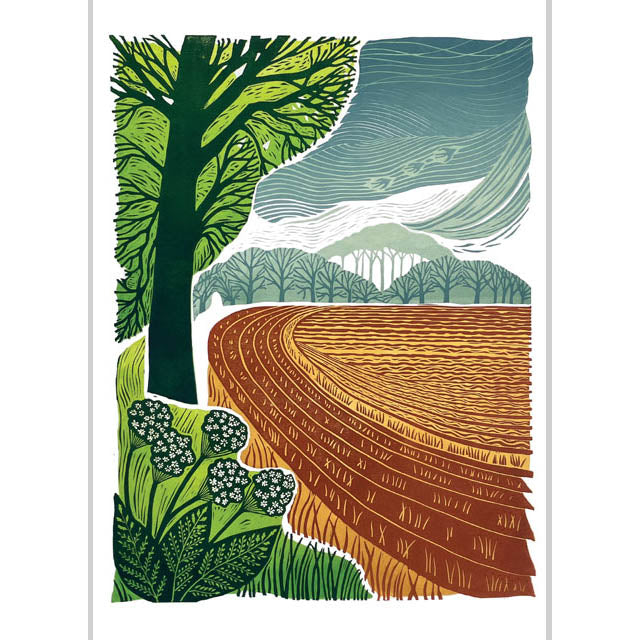 Helen Maxfield, Footpath-Around-The-Fields, Fine Art Greeting Card
