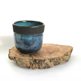Blue Glazed Pot - Black Stoneware
