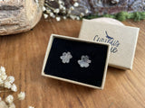 Silver Blossom Stud Earrings by Curious Magpie Jewellery 3