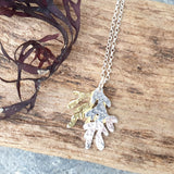 Silver and Brass Seaweed Pendant