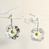 Vintage Czech Crystal Glass Button Earrings