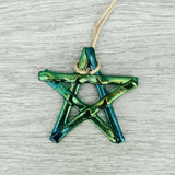 Green Fused Glass Star Christmas Decoration