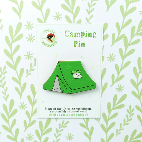 Green Tent Pin Badge