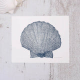 Single Scallop Shell Lino Print