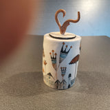 Magic Village Lidded Jar- handmade ceramic