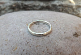Narrow Silver Meteorite Ring