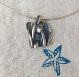 Folded Silver Wave Texture Pendant