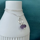 Amethyst Pebble Fused Silver Pendant
