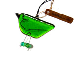 Bright Green - Fused Glass Hanging Bird