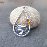 Silver Coastal Pendant with Amber