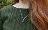 Curious Magpie Silver Pinecone Necklace worn 2