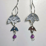 Sterling Silver Snow Drop Earrings - Faceted Amethyst