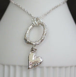 Molten Silver Heart Pendant Necklace