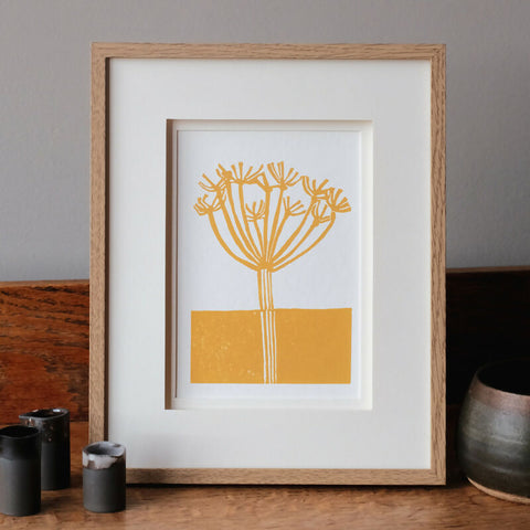 Cow Parsley Giclée Print - Ochre
