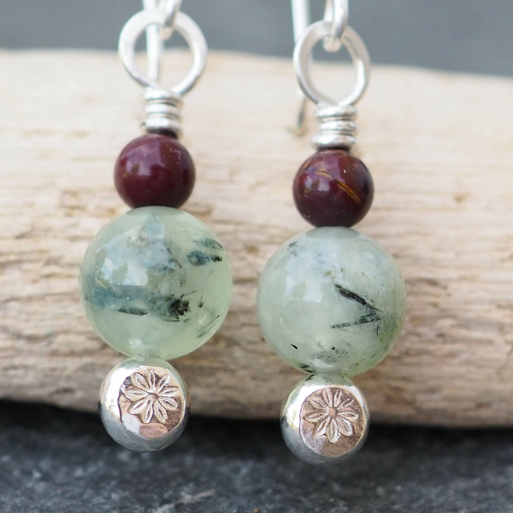 Semi-Precious Bead Dangle Earrings