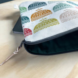 Handmade 14" Laptop/sketchbook sleeve/project pouch | Flower Print | British Made