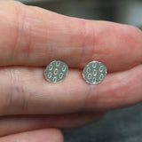 Small Textured Silver Disc Stud Earrings