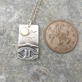 Rectangular Silver Beach Pendant