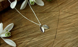 Curious Magpie Silver Twin Leaf Necklace Side