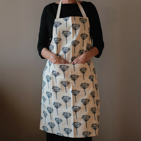 Cow Parsley Blue - Organic Cotton Apron