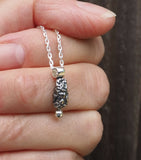 Oxidised silver nugget pendant