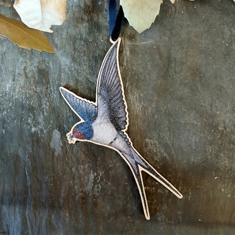 Swallow - Wooden Hanging Decoration