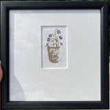 Fritillary Pot - Original Framed Miniature Botanical Ink Painting