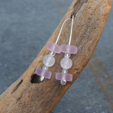 Pink Glass Drop Earrings