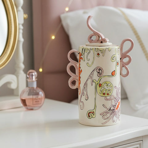 Summer of Love Lidded Jar - Handmade Ceramic