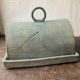 Indian Bean Tree Leaf Printed Butter Dish