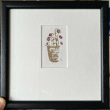 Fritillary Pot - Original Framed Miniature Botanical Ink Painting