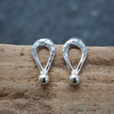 Silver Tear Drop Stud Earrings