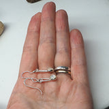 Mother of Pear Silver Dangle Earrings