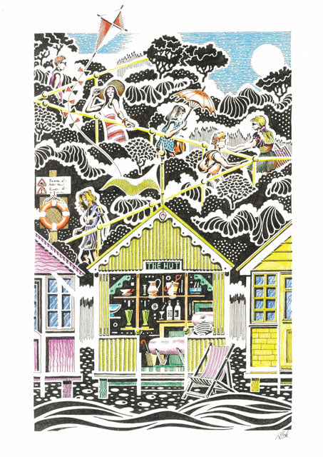 Kevin Cook, Let's Go Down To The Beach Hut, Greeting Card