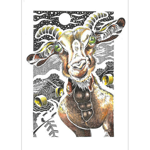 Kevin Cook, Get My Goat, Fine Art Greeting Card