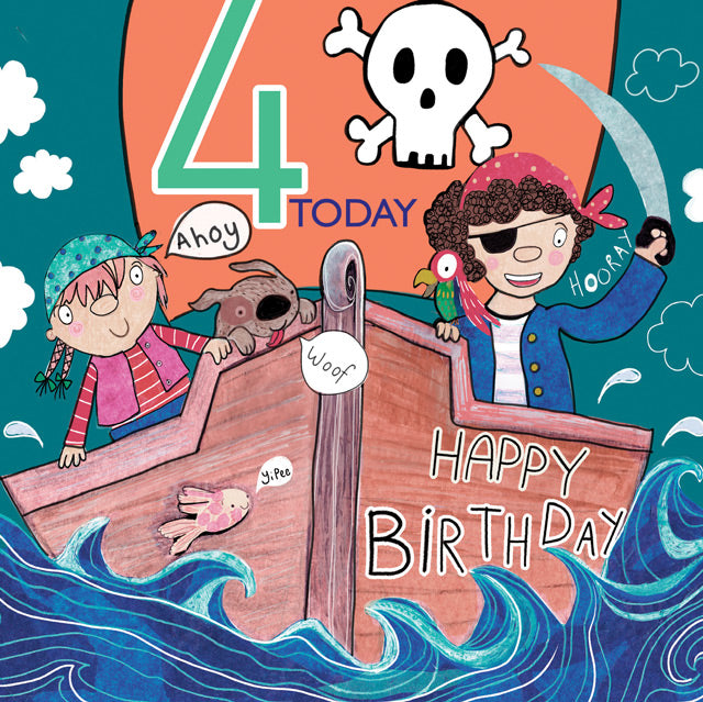 Children's Birthday Card - 4 Today
