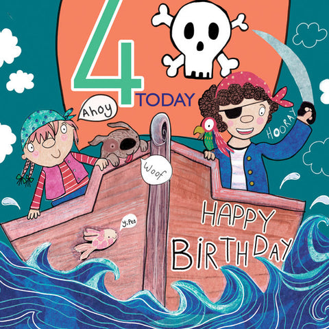 Children's Birthday Card - 4 Today