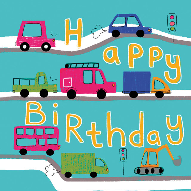 Children's Birthday Card - Cars