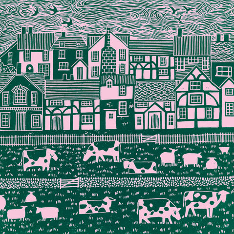 A fine art greeting card by printmaker Kate Mawdsley
