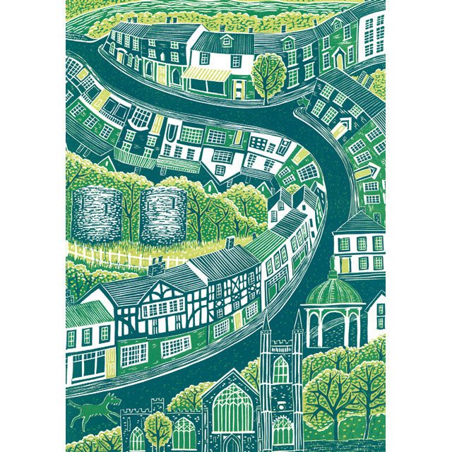 A fine art greeting card by printmaker Kate Mawdsley