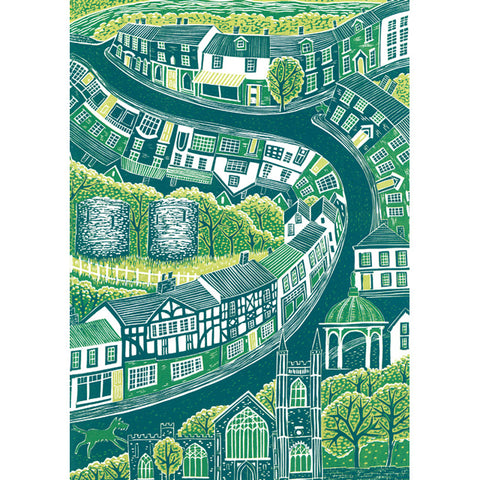 A fine art greeting card by printmaker Kate Mawdsley