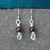 Garnet Silver Earrings