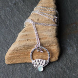Silver Granulation and Chalcedony Pendant Necklace