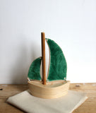 2 sail green leaf boat