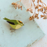 Goldcrest - Hand Painted Brooch